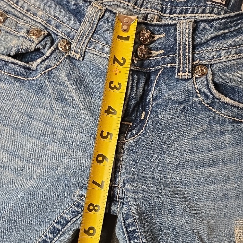 Miss Me Light Blue Skinny Jeans with Embellished Pockets - Picture 12 of 16